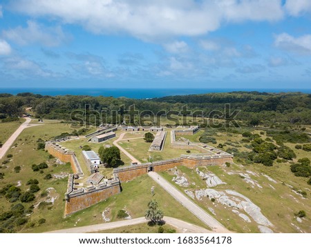 Santa Teresa Fortress. Aerial view of Fort Santa Teresa, Rocha, Uruguay. Royalty-Free Stock Photo #1683564178