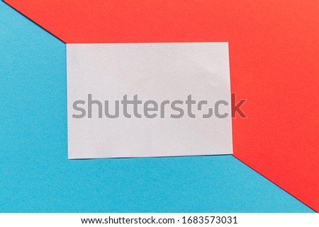 Blue, white and red color paper texture background.