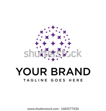 Sparkle icon or logo in modern style. Light star with rays, explosion, fireworks. Vector illustration on a white background.