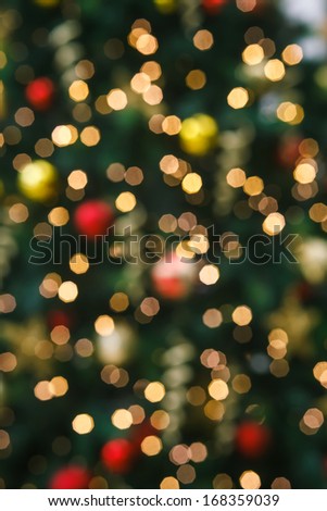 Abstract background, circular bokeh of Christmas light