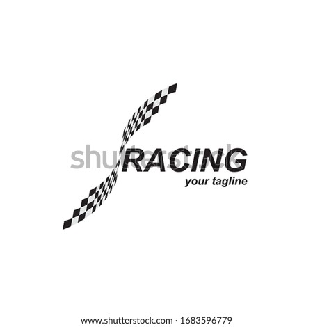 Race flag icon, simple design illustration vector
