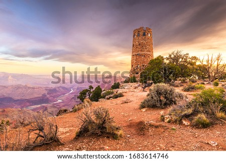 Desert View Watchtower at the Grand Canyon, Arizona, USA. Royalty-Free Stock Photo #1683614746