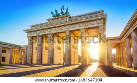 the famous brandenburg gate in berlin, germany Royalty-Free Stock Photo #1683647104