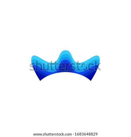colorful crown design in blue color, vector, illustration