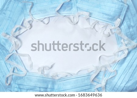 Medical masks against infection with the virus, flu, coronovirus. Dust bandages on a white background