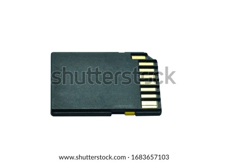 Black SD Memory Card Isolated on white background With clipping path.