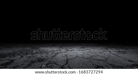 Cracked Stone Floor Concrete Background Black Empty Scene Royalty-Free Stock Photo #1683727294