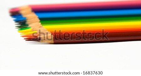 Color Pencil Perspective Isolated on White