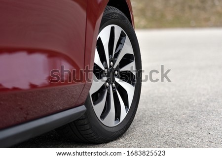 tire and alloy wheel on this passenger car