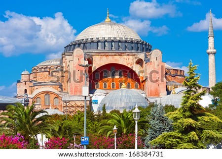 Beautiful view of Hagia Sophia in Istanbul, Turkey