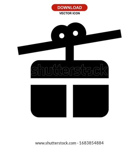 ropeway icon or logo isolated sign symbol vector illustration - high quality black style vector icons
