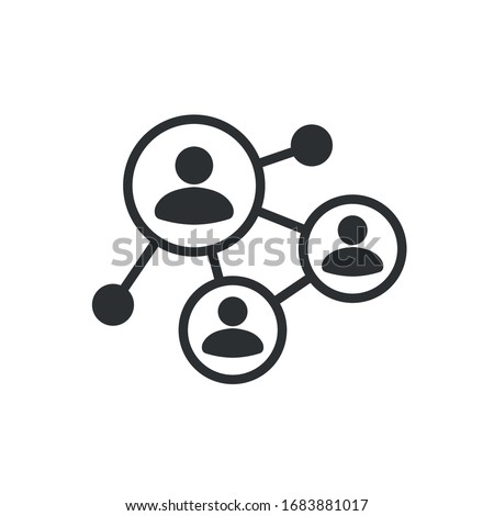 Social network connection and global business communication concept. Vector icon isolated on white background. Royalty-Free Stock Photo #1683881017