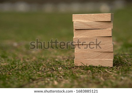 Wooden blocks with empty space on them, that can be used as copy space to put text on them and use for concepts