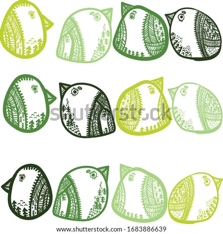 Vector Seamless pattern with a bird. Traditional style. Used for textiles, fabrics, background, packaging design. 