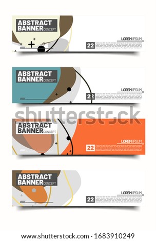 set of Banner design template with abstract curvy colorful shape. Vector colorful illustration with copy space for background in eps10