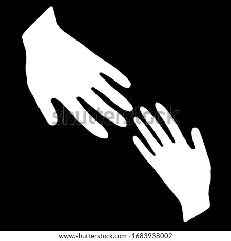  Vector illustration.Close-up of hands that stretch to each other.