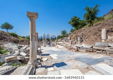 The ruins of the ancient city of Ephesus in Turkey.