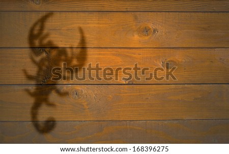 sign of Scorpio on the wooden texture suitable for background