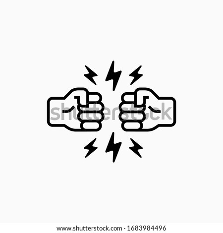 fist bump vector icon design line illustration clip art isolated on white background  Royalty-Free Stock Photo #1683984496