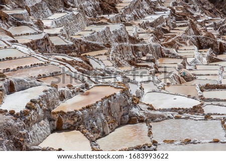 A view of Maras saltworks area. This place is par of the tour named "Sacred Valley"