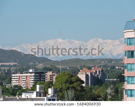 View of the mountains from the city.