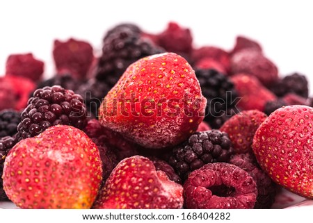 Fresh Ripe Perfect Strawberries, Raspberry,  Full Frame