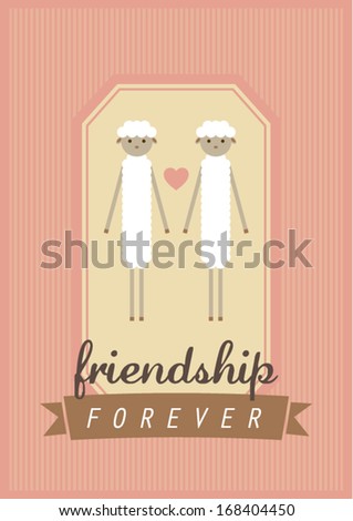 friendship forever sheep poster template vector/illustration / background/ greeting card