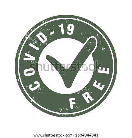 COVID-19 FREE vector stamp. Coronavirus test negative vector illustration.