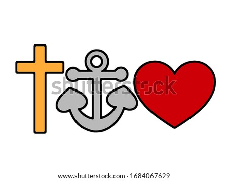 Cross, Anchor, and Heart representing Faith, Hope and Love