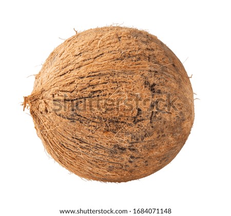 Coconut isolated on white background, Tropical fruit coconut on white With clipping path.