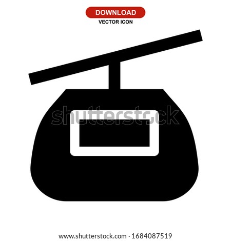 ropeway icon or logo isolated sign symbol vector illustration - high quality black style vector icons
