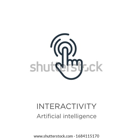 Interactivity icon. Thin linear interactivity outline icon isolated on white background from augmented reality collection. Line vector sign, symbol for web and mobile Royalty-Free Stock Photo #1684115170