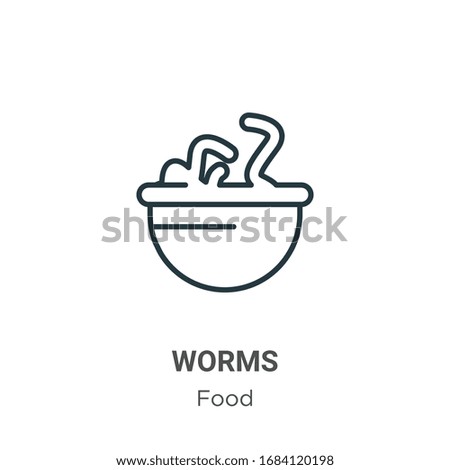 Worms outline vector icon. Thin line black worms icon, flat vector simple element illustration from editable food concept isolated stroke on white background