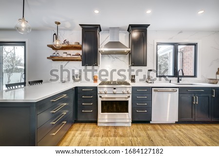 Full set of Canadian House in Greater Montreal area with interior and exterior representing true Canadian life style in lovely homey environment Royalty-Free Stock Photo #1684127182