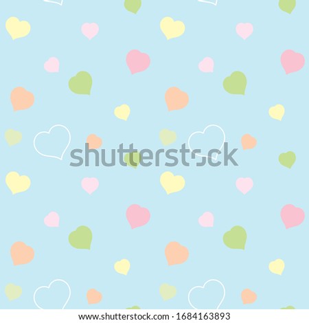Seamless heart pattern background, Vector hearts icon, Hand drawn, Seamless backgrounds and wallpapers for fabric, packaging, Decorative print, Textile, repeating pattern