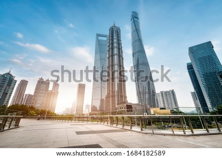 Architectural street, Lujiazui Financial District, Shanghai

