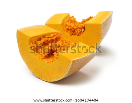 fresh butternut pumpkin on white background
