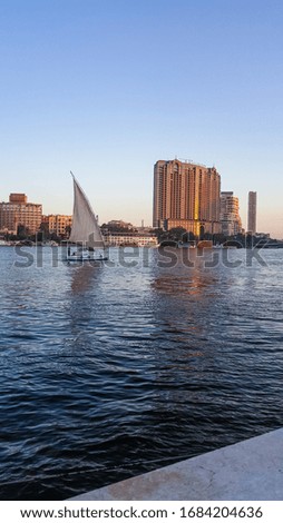 small boat in the river nile 