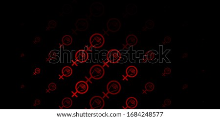 Dark Brown vector backdrop with woman's power symbols. Simple design in abstract style with women’s rights activism. Simple design for your web site.