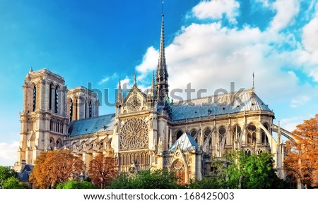 Notre Dame de Paris Cathedral.Paris. France Royalty-Free Stock Photo #168425003