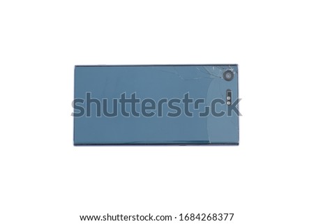 Broken phone in isolated with clipping path