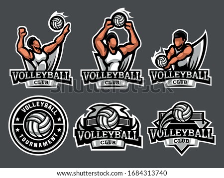 Set of volleyball Logo. Volleyball logo and badge. Volleyball vector illustration