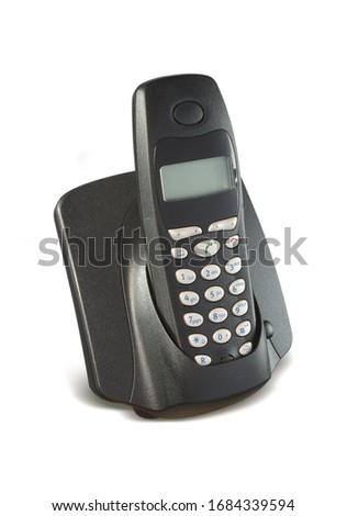 dect cordless phone (wireless phone, radiotelephone, radio phone) isolated on withe background Royalty-Free Stock Photo #1684339594