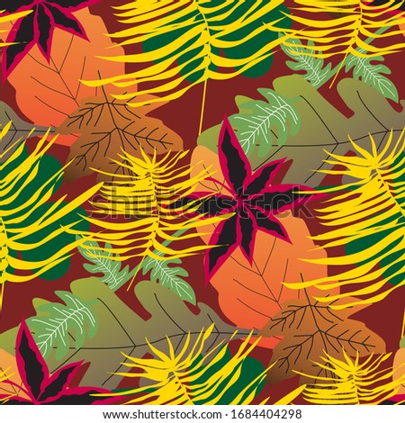 Autumn seamless pattern with leaf. autumn leaf background. Cute backdrop. Leaf fall. Colorful leaves.