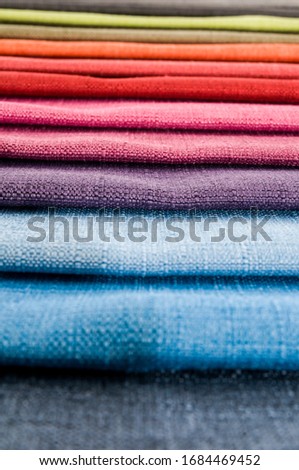 Photo picture Samples of colored cloth background texture