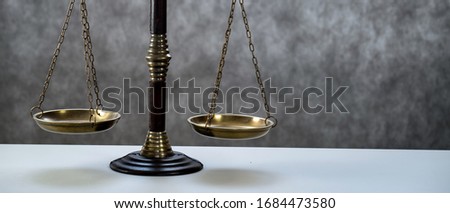law and justice concept, grey background