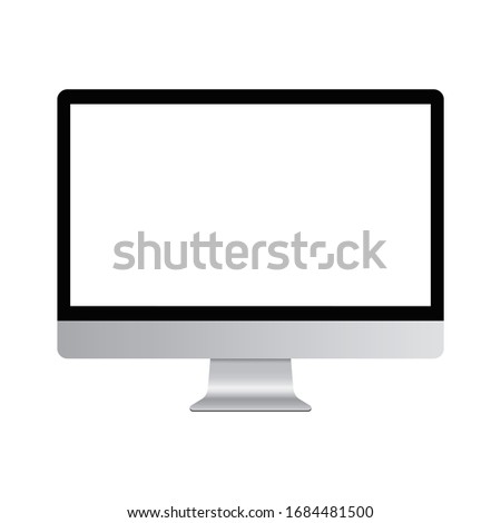 
Realistic Monoblock monitor with a blank screen is isolated on a white background. Device screen layout. Vector EPS10