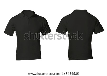 Men's Blank Black Polo Shirt, Front and Back Design Template