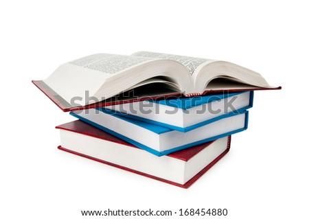 Stack of books isolated on the white background 