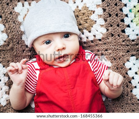 Funny two months old baby boy 